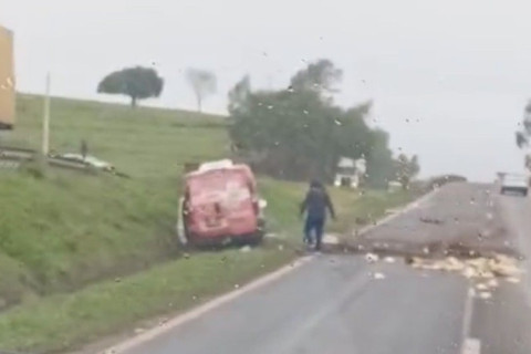 Resgate aéreo é acionado após colisão com vítima presa às ferragens no sentido Maringá