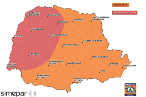 Fim de semana: Paranavaí entra em alerta para tempestades severas com granizo e fortes rajadas de vento